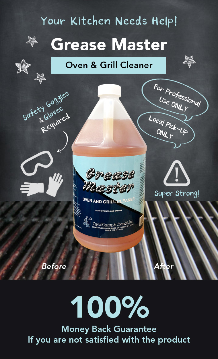 grease master, oven and grill cleaner, professional, local pick up, money back guarantee.